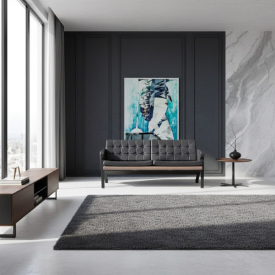Twee luxe tweezits zitmeubels voor kantoorinrichting Moderne bankstel