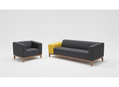 Meubels Grijze bankstel Driezitsbank Fauteuil Set Kantoor Set