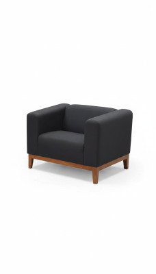 Werkkamer Zwarte Fauteuil Luxe Zitkussen Stof Textiel Meubels 92x77x65