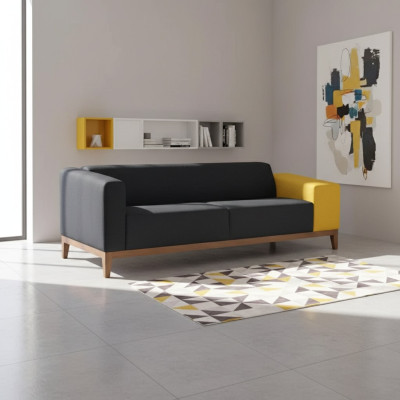 Driepersoons bank bank studeerkamer luxe meubels textiel gestoffeerde bank