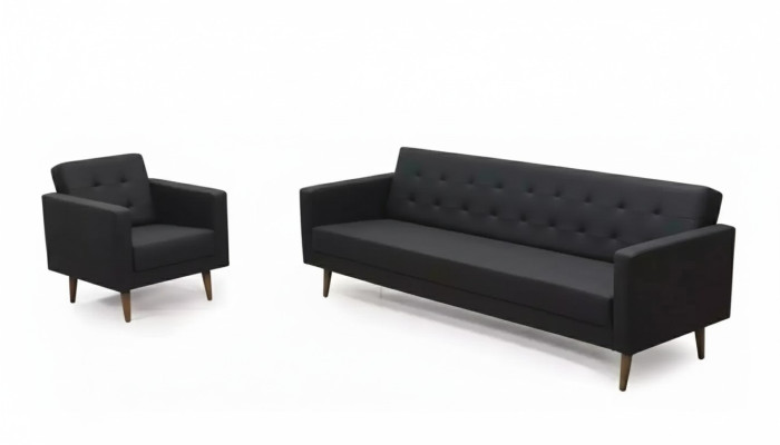 Volledige bankstel, fauteuil, driepersoons bankstel, stijlmeubelen voor thuiskantoor.
