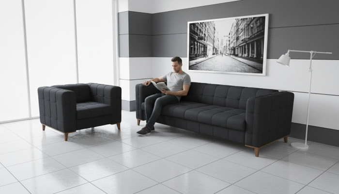 Bankstel bankstel luxe bankstel driepersoons fauteuil textiel