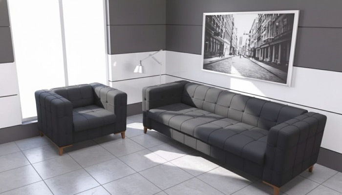 Bankstel bankstel luxe bankstel driepersoons fauteuil textiel