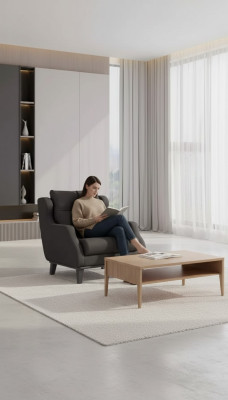 Werkkamerstoel Stijl Modern Grijs Gestoffeerde Designerstoel Zitmeubilair