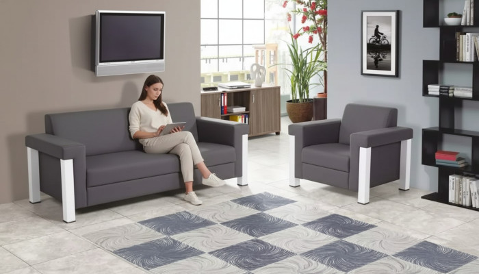 Kantoorinrichting thuiskantoor kantoormeubilair set designer 3+1 bankstel 2-delig