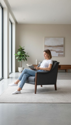 Fauteuil voor thuiskantoor Grijze gestoffeerde fauteuil Zitmeubels Textiel Modern Ontwerper