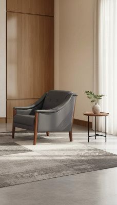 Fauteuil voor thuiskantoor Grijze gestoffeerde fauteuil Zitmeubels Textiel Modern Ontwerper