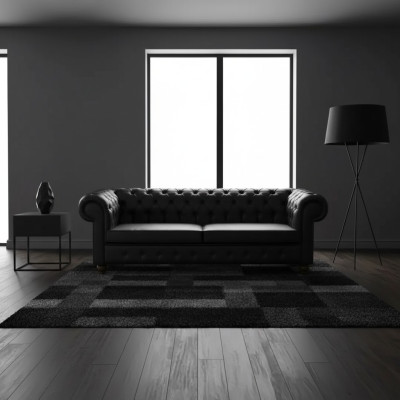 Zwarte Chesterfield driezits kantoorbank luxe zitplaats