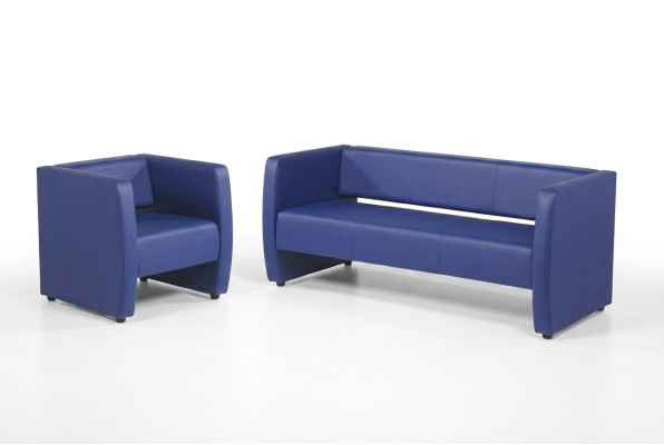 Blauwe complete bankstel kantoorinrichting luxe zitgroep