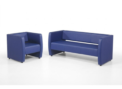 Blauwe complete bankstel kantoorinrichting luxe zitgroep