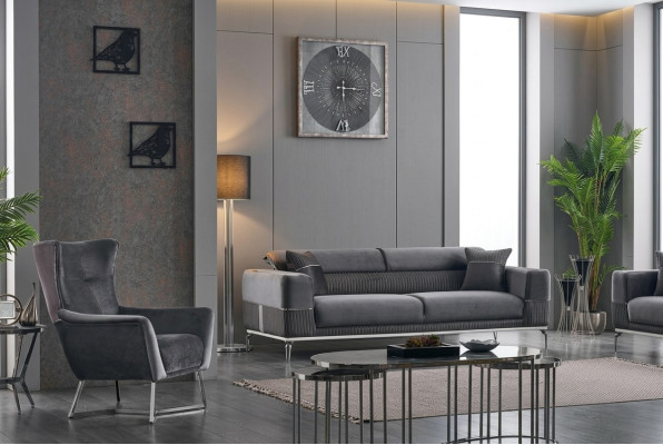 Bankstel set 2-delig Woonkamer Compleet Bankstel 3+1 Zits Stoffering Meubels Textiel