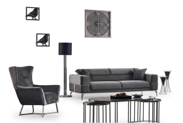 Bankstel set 2-delig Woonkamer Compleet Bankstel 3+1 Zits Stoffering Meubels Textiel