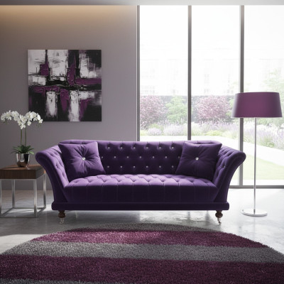 Chesterfield 3-zits Elegant Bankstellen Textiel Bank Luxe Blauwe Bank
