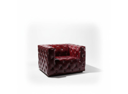 Chesterfield fauteuil leren bank luxestoel Bordeaux clubstoel Nieuw