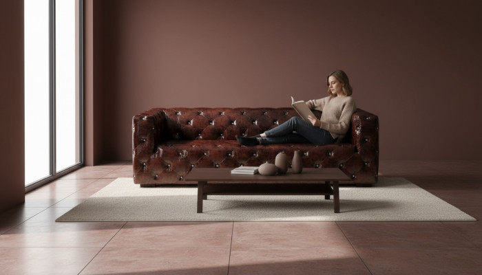 Bank Chesterfield 3-zits Luxe Bank Bruin Bankstellen Leren Bankstel 250cm