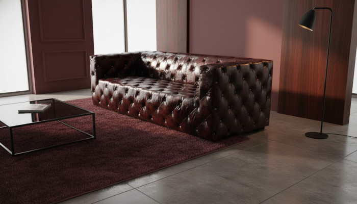 Bank Chesterfield 3-zits Luxe Bank Bruin Bankstellen Leren Bankstel 250cm