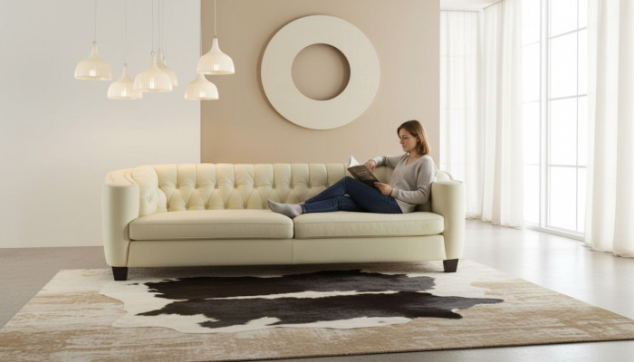 Luxe Chesterfield Bank 4-zits kunstleren bank Wit Bankstellen Modern