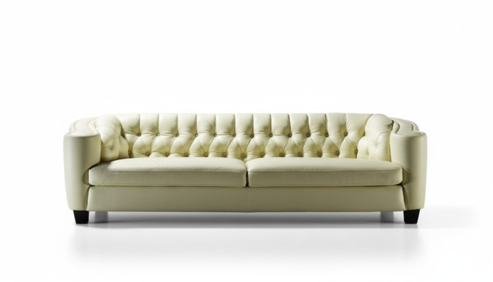 Luxe Chesterfield Bank 4-zits kunstleren bank Wit Bankstellen Modern