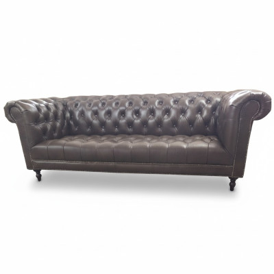 Bankstel 4-zits Chesterfield bank Luxe 245cm leren bank Bankstel meubels