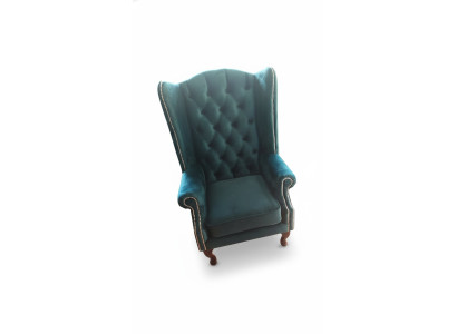 Ohrensessel Chesterfield Fluweel Eenpersoons Luxe Stoel Bank Bank 