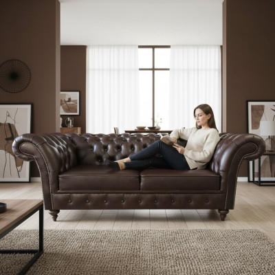 Chesterfield bank 3-zits bank luxe banken driezitter 230cm