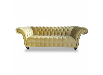 Luxe bankstel met drie zitplaatsen in Chesterfield design stofbank Modern.