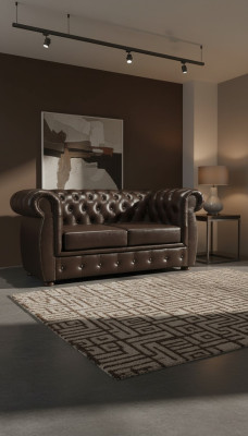 Chesterfield bank 2-zits luxe bank tweezitsbanken bruin meubels bankstellen