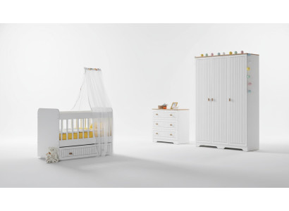 Baby complete kamer kast bed kinderkamer baby commode 3-delig.