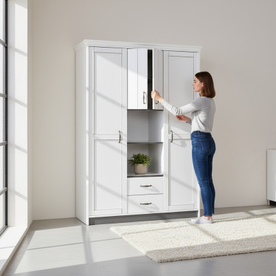 Landhuis kledingkast Slaapkamer meubels Hout Wit Kast Luxe kasten