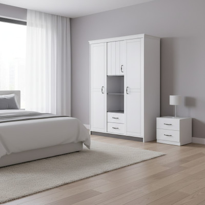 Landhuis kledingkast Slaapkamer meubels Hout Wit Kast Luxe kasten