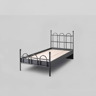 Zwart metalen bed Klassiek bedframe Tienerkamer Zwart