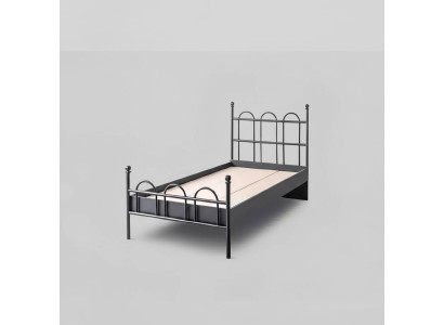 Zwart metalen bed Klassiek bedframe Tienerkamer Zwart