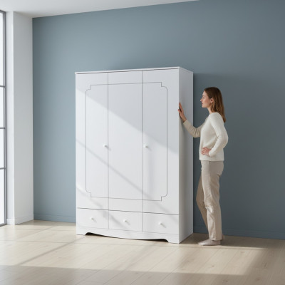 Kledingkast Kast Meubels Slaapkamer Kasten Hout Wit Loft Inrichting