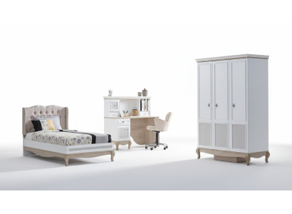 Kinderkamer Bed + Bureau + Kledingkast 3-delig
