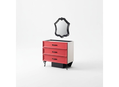 Klassieke dressoir kast ladekast commode slaapkamer rood hout
