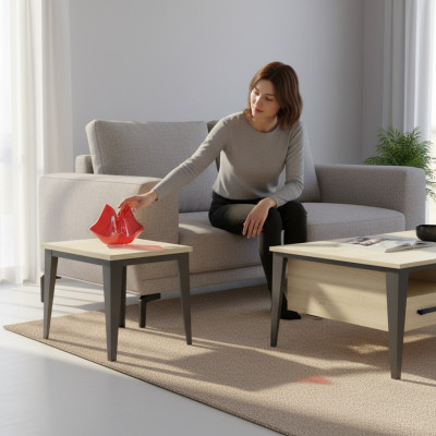 Ontwerper Luxe Bruine Salontafel Houten meubelen Moderne kantoormeubelen