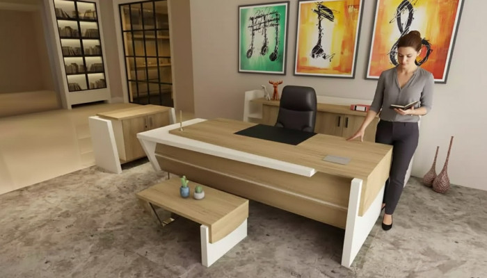 Bureau salontafel archiefkast dressoir modern bruin hout