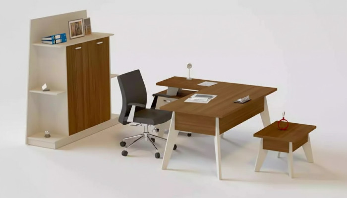 Hoekbureau tafel archiefkast salontafel kast meubels kantoor 3-delige.