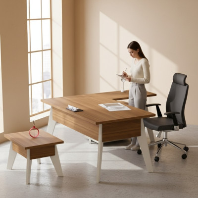 Hoekbureau Designer houten meubels kantoortafel werkkamer tafel nieuw
