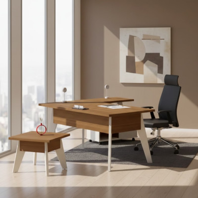 Hoekbureau Designer houten meubels kantoortafel werkkamer tafel nieuw