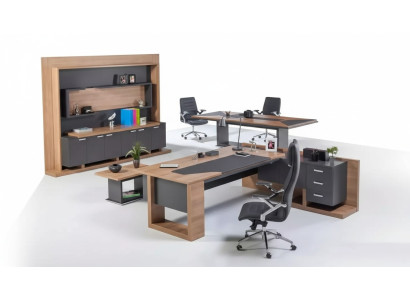 Bureau kantoormeubilair Hoekbureau Salontafel Archiefkast 3-delige set