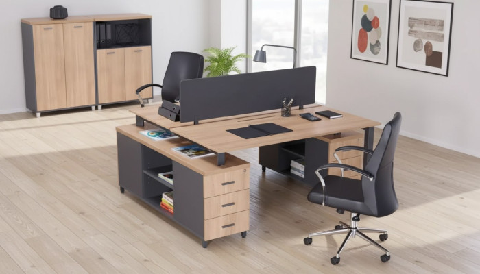 Bureau 6 laden Moderne kantoormeubelen Houten tafel Luxe