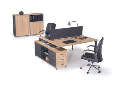 Bureau 6 laden Moderne kantoormeubelen Houten tafel Luxe