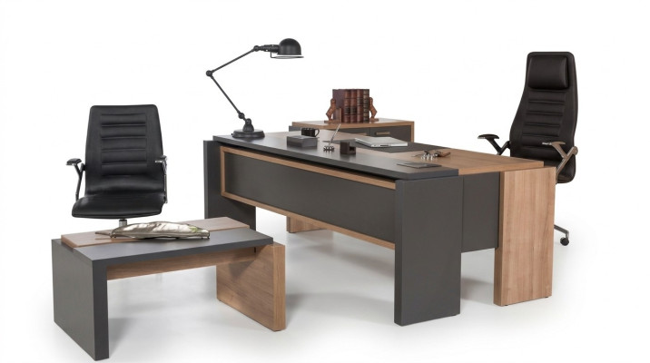 Schrijfset archiefkast kast met salontafel kantoorinrichting 3-delig.