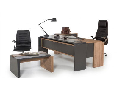 Schrijfset archiefkast kast met salontafel kantoorinrichting 3-delig.