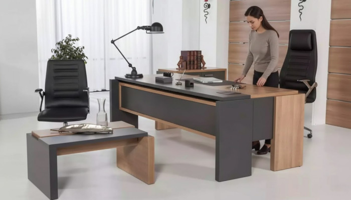 Luxe bureau tafel hout design kantoorinrichting meubels 206x102cm