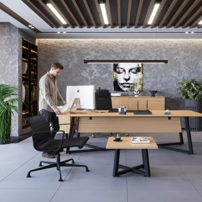 Modern kantoor set Bureau Salontafel Archiefkast Ladenkast 4-delig.