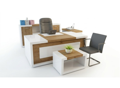 Hoekbureau bureau bureau salontafel archiefkast kantoormeubilair 3-delig.