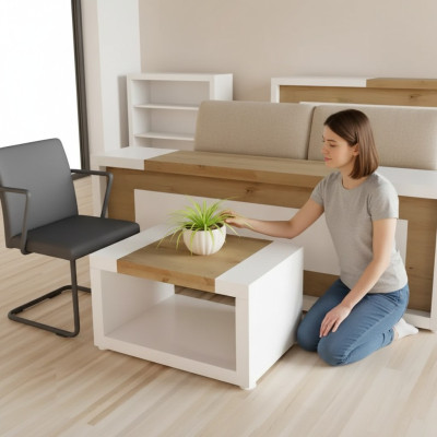 Ontwerper Wit Koffietafel Luxe Houten Tafel Woonkamermeubels Bijzettafel