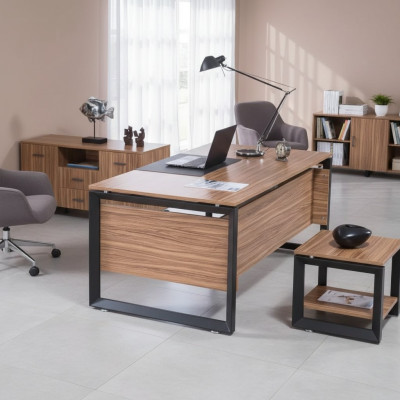 Ontwerper Bruin Bureau Luxe Kantoormeubelen Hout Stijlvolle Inrichting
